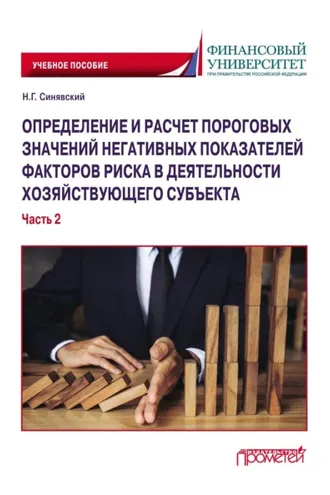 Обложка книги «Определение и расчет пороговых значений негативных показателей факторов риска в деятельности хозяйствующего субъекта. Часть 2»
