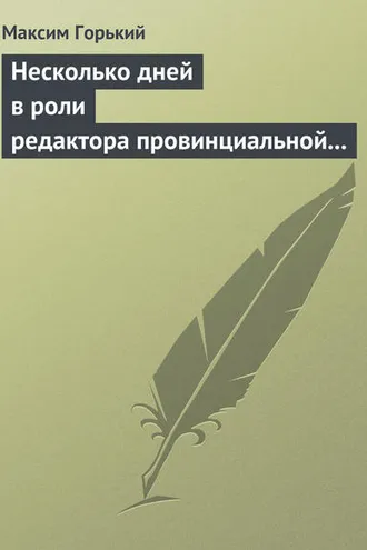 Обложка книги «Несколько дней в роли редактора провинциальной газеты»