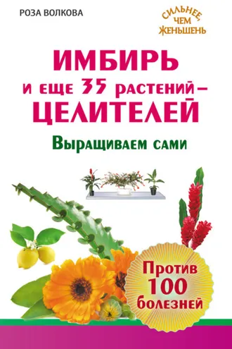 Обложка книги «Имбирь и еще 35 растений-целителей. Выращиваем сами. Против 100 болезней»