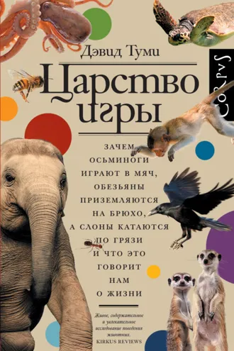 Обложка книги «Царство игры. Зачем осьминоги играют в мяч, обезьяны приземляются на брюхо, а слоны катаются по грязи и что это говорит нам о жизни»