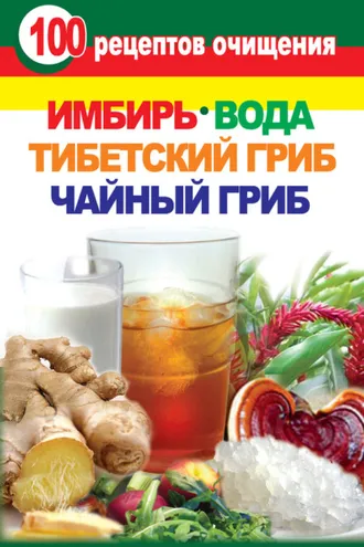 Обложка книги «100 рецептов очищения. Имбирь, вода, тибетский гриб, чайный гриб»