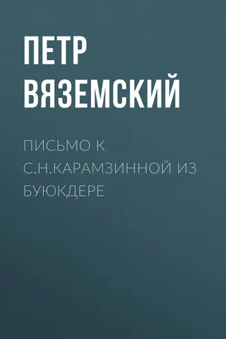 Обложка книги «Письмо к С.Н.Карамзинной из Буюкдере»