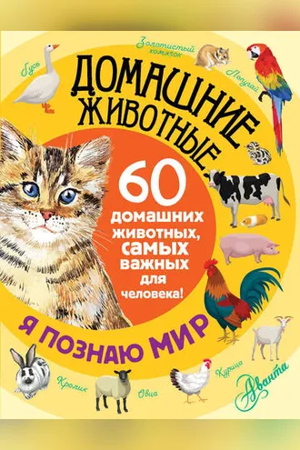 Обложка книги «Домашние животные. 60 домашних животных, самых важных для человека!»