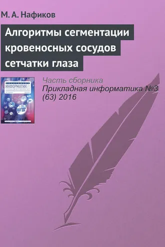 Обложка книги «Алгоритмы сегментации кровеносных сосудов сетчатки глаза»