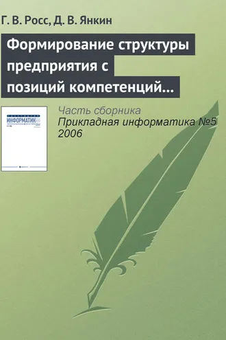 Обложка книги «Формирование структуры предприятия с позиций компетенций персонала на основе моделирования бизнес-процессов»
