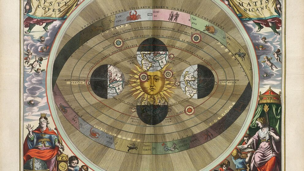 Звёздное небо из атласа «Harmonia Macrocosmica» Андреаса Целлариуса (1660)