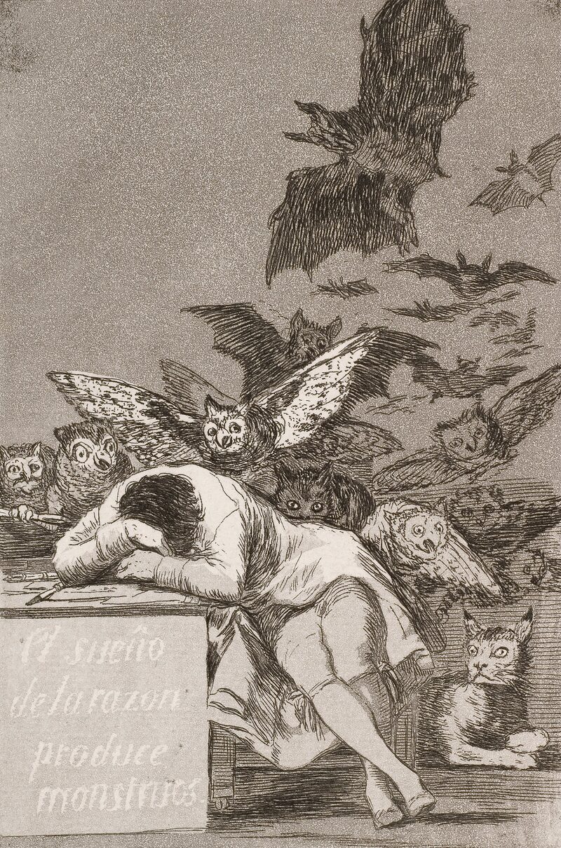 Франсиско Гойя, «Сон разума рождает чудовищ» (1797–1799)