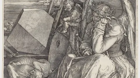 Альбрехт Дюрер, «Меланхолия I» (1514) — гравюра с магическим квадратом